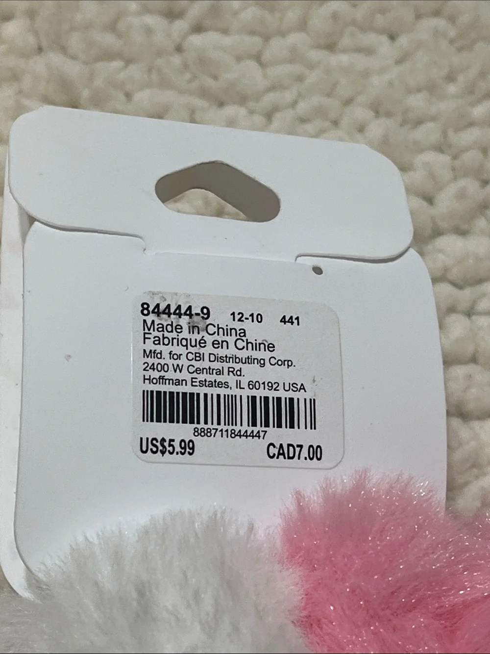 Claire’s Club Pink & White Faux Fur Unicorn Scrunchie Set NWT | Fluffy Fuzzy